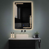 Specchio LED Verticale | Pulsante touch | Luce bianca calda - Reyze Serie Minimal Modello 2